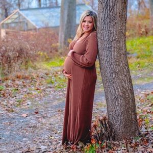 EUC Baltic Born Venus Pleated Maxi Dress in Bronze size medium